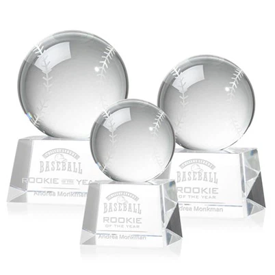Crystal Baseball Trophy